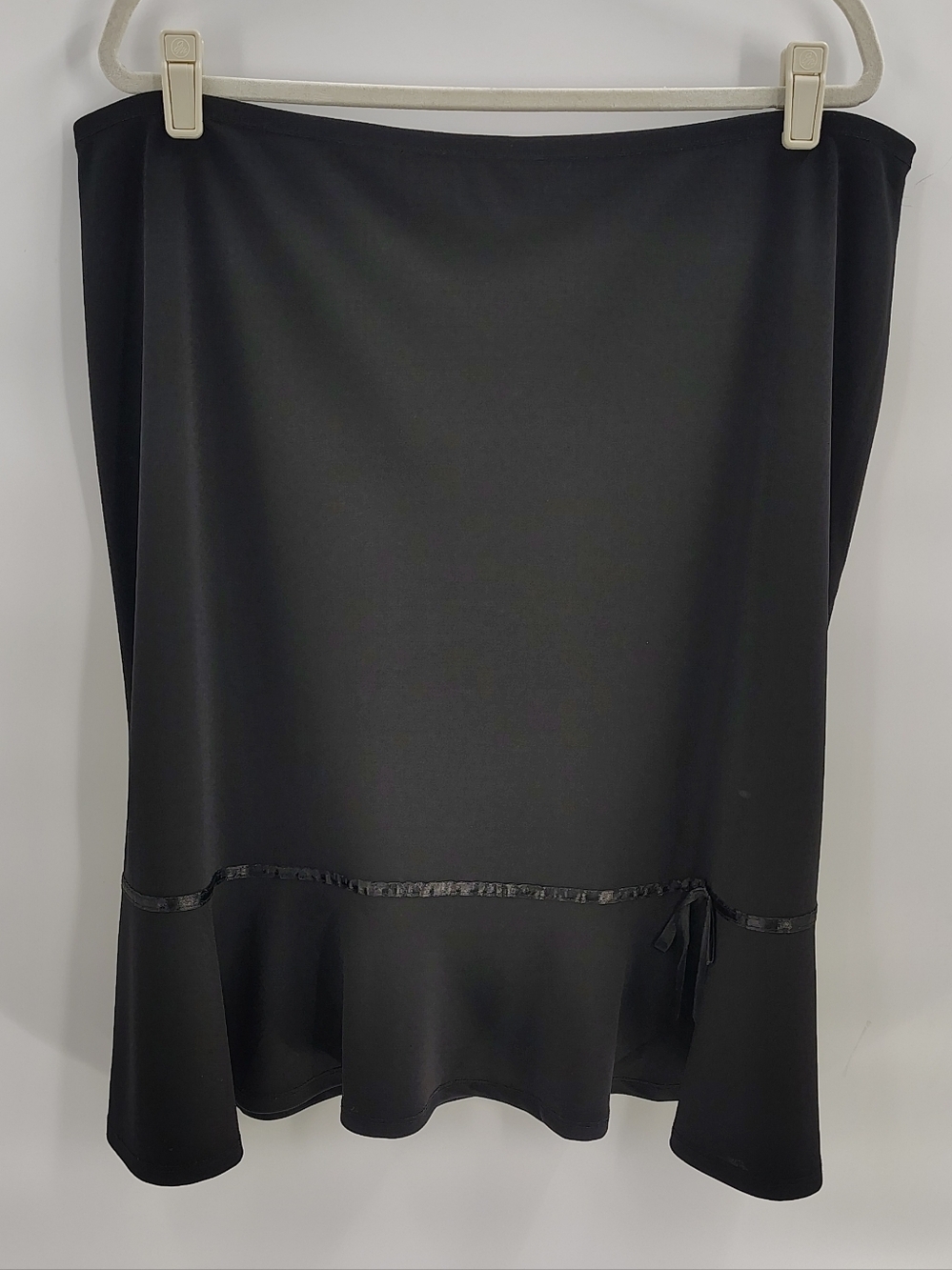 Cato Skirt Size XL Black Stretch Flipped Hem Business Work Wear